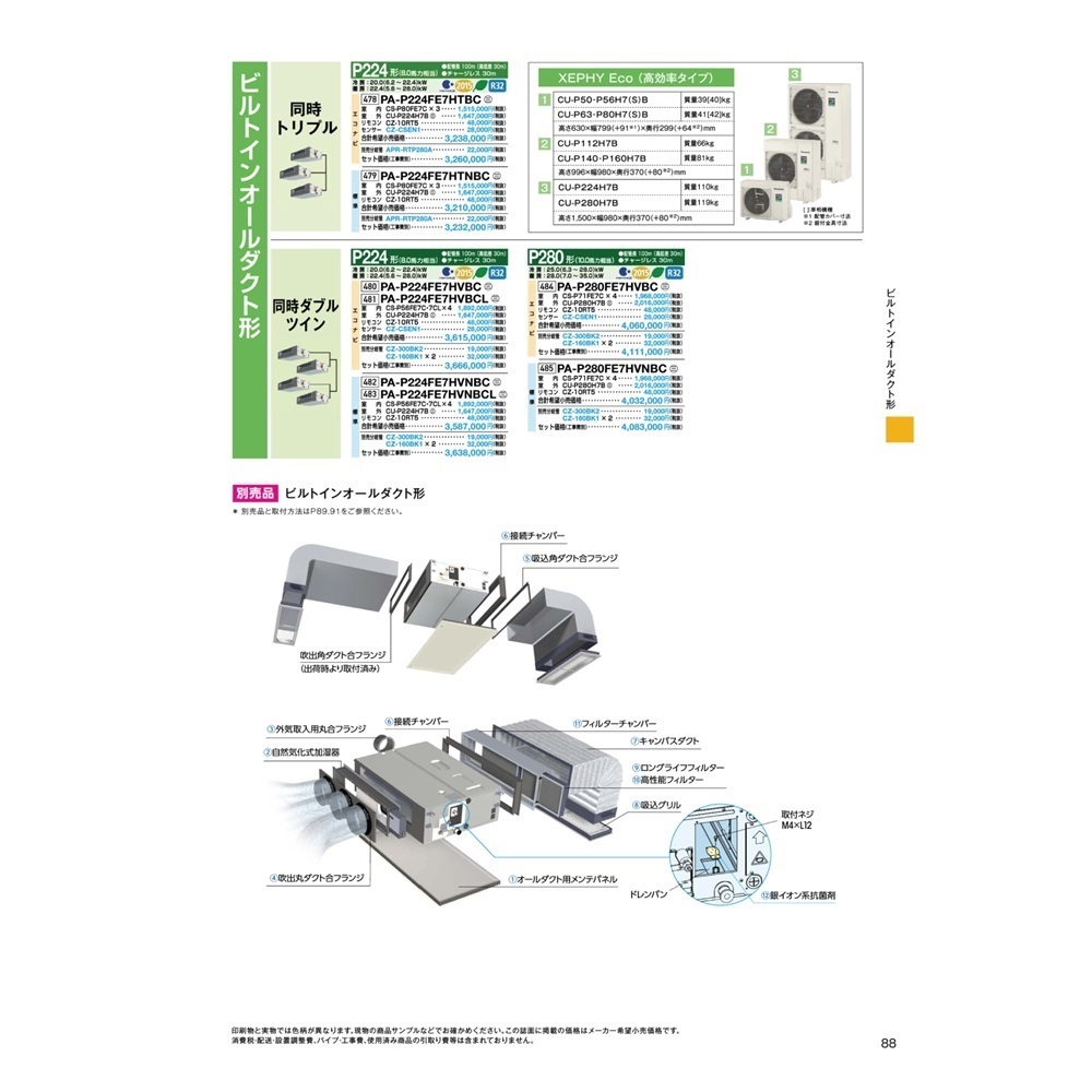 XPA-P56FE7SGNCL (2.3馬力 単相200V ワイヤード) Panasonic オフィス 